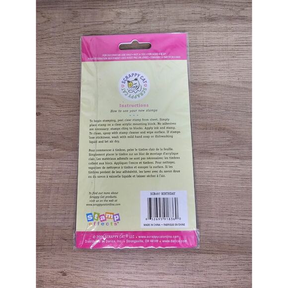 BIRTHDAY Scrappy Cat SCR497 Clear Stamps Slice Of Happy Sentiments Cake um534 - Picture 2 of 2